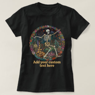 Cartoon Skelet Bloemige Cottagecore Skelet Liefheb T-shirt