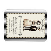 Cartoon Skelet Bruid + bruidegom Save the Date Magneet (Horizontaal)