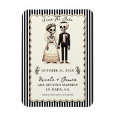 Cartoon Skelet Bruid + bruidegom Save the Date Magneet (Verticaal)