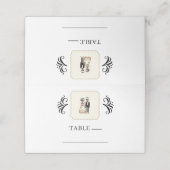 Cartoon Skelet Bruid + bruidegom Whimsical Bruilof Plaatskaartje (Buitenkant ongevouwen)