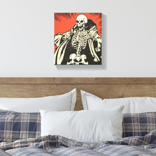 Cartoon skelet canvas afdruk (Insitu (Slaapkamer))