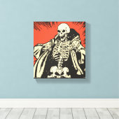 Cartoon skelet canvas afdruk (Insitu (Houten vloer))