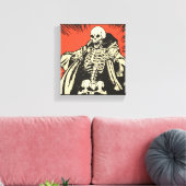 Cartoon skelet canvas afdruk (Insitu (Woonkamer))