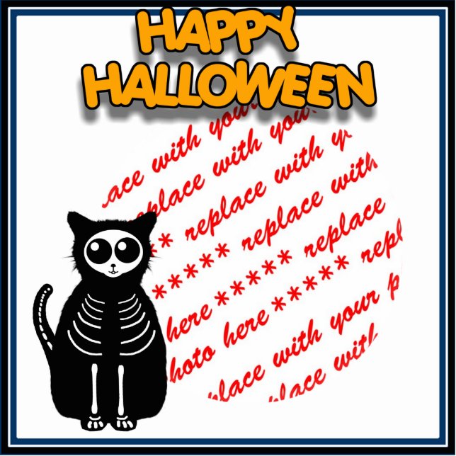 Cartoon Skeletkern, BBT & Ghost-fotoLijst Staand Fotobeeldje (Voorkant)