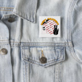 Cartoon Skeletkern, BBT & Ghost-fotoLijst Vierkante Button 5,1 Cm (In situ)