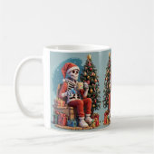 Cartoon Skeleton Dragen Santa Drink Koffie Koffiemok (Links)