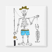 Cartoon Skeleton Fisherman in combinatie met skele Magneet (Voorkant)