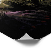 Cartoon Skeleton Frog in de nacht - Levendige nach Poster (Hoek)