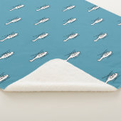 Cartoon Sketchy Helicopter Drawing Motif Pattern Sherpa Deken (3/4)