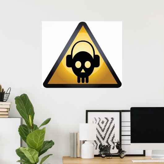 Cartoon Skull DJ Poster (Thuiskantoor)