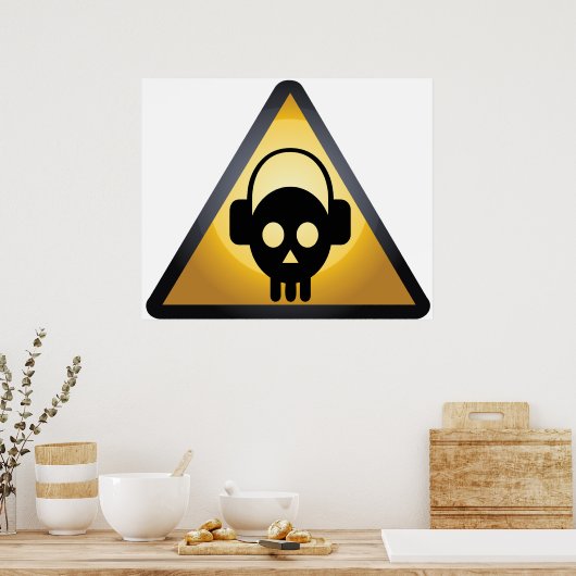 Cartoon Skull DJ Poster (Keuken)