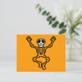 CARTOON SKULL SKELETON GRAPHIC DANCING EMO DARK BRIEFKAART (Staand voorkant)