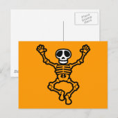 CARTOON SKULL SKELETON GRAPHIC DANCING EMO DARK BRIEFKAART (Voorkant / Achterkant)