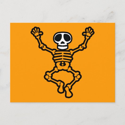 CARTOON SKULL SKELETON GRAPHIC DANCING EMO DARK BRIEFKAART (Voorkant)