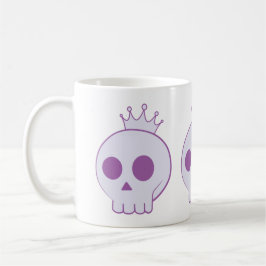 cartoon skull with crown design koffiemok