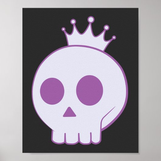 cartoon skull with crown design poster (Voorkant)