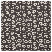 Cartoon Skulls Bone White Stof (Swatch)