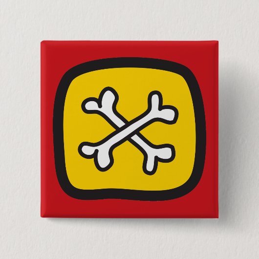 Cartoon Skulls & Botten Halloween Fun Party Button (Voorkant)