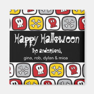 Cartoon Skulls & Botten Halloween Magnet