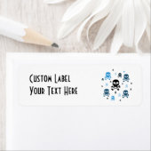 Cartoon Skulls Collage - Blauw Etiket (Insitu)