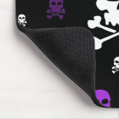 Cartoon Skulls Collage - Paars Muismat (Hoek)