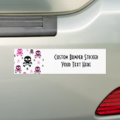 Cartoon Skulls Collage - Roze Bumpersticker (Op auto)