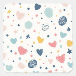  Cartoon Sky Vierkante Sticker