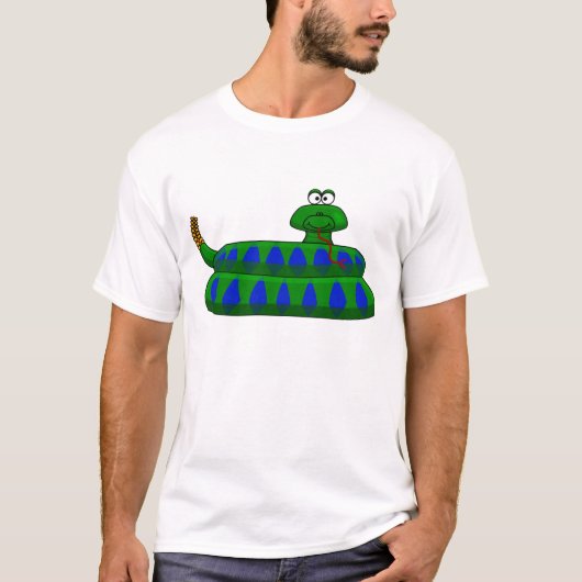 Cartoon Slang Mannen T-shirt (Voorkant)