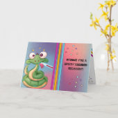 Cartoon Slang Snelle Herstel Beterschap Kaart (Gele Bloem)