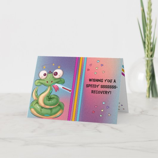 Cartoon Slang Snelle Herstel Beterschap Kaart (Voorkant)