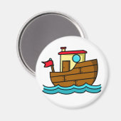 Cartoon sleepboot magneet (Voorkant / Achterkant)