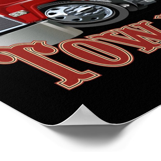 Cartoon sleepvrachtwagen poster (Hoek)