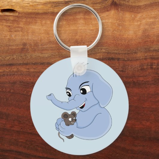 Cartoon sleutelhanger van de acute olifant (Voorkant)