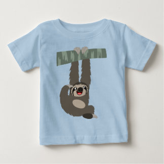 Cartoon Sloth Dangling van een T-Shirt Baby van de