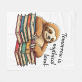 Cartoon Sloth Fleece Blanket Deken (Voorkant (Horizontaal))
