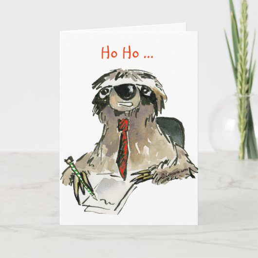 Cartoon Sloth Holiday Greeting Card Feestdagen Kaart (Voorkant)
