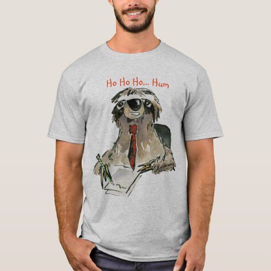 Cartoon Sloth Holiday T Shirt (Voorkant)