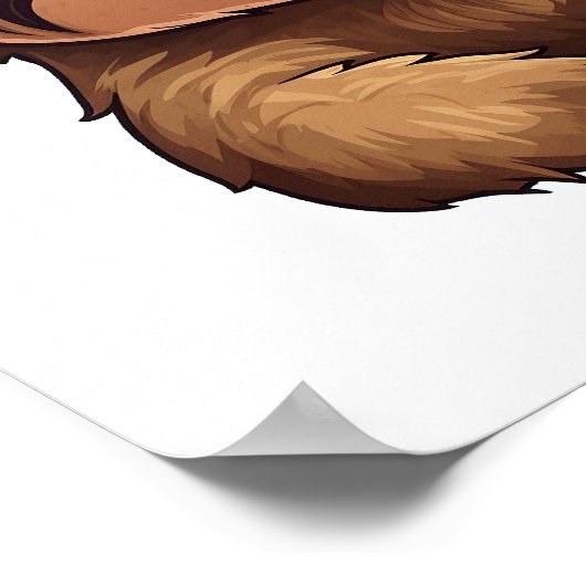 Cartoon sloth illustratie poster (Hoek)