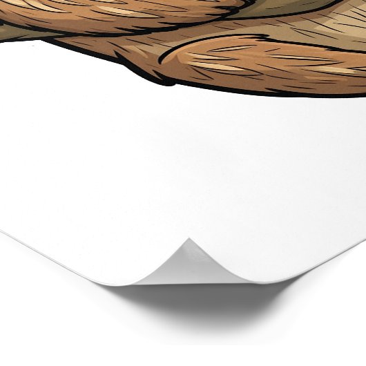 Cartoon sloth illustratie poster (Hoek)