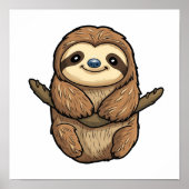 Cartoon sloth illustratie poster (Voorkant)