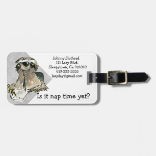 Cartoon Sloth Nap Time Bagagelabel