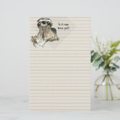 Cartoon Sloth Nap Time Briefpapier (Staand voorkant)