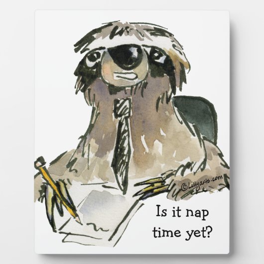 Cartoon Sloth Nap Time Fotoplaat (Voorkant)
