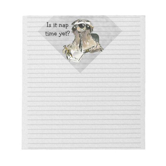 Cartoon Sloth Nap Time Notitieblok (Voorkant)