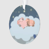 Cartoon Slumbering biggen AcrylOrnament Ornament (voorkant)