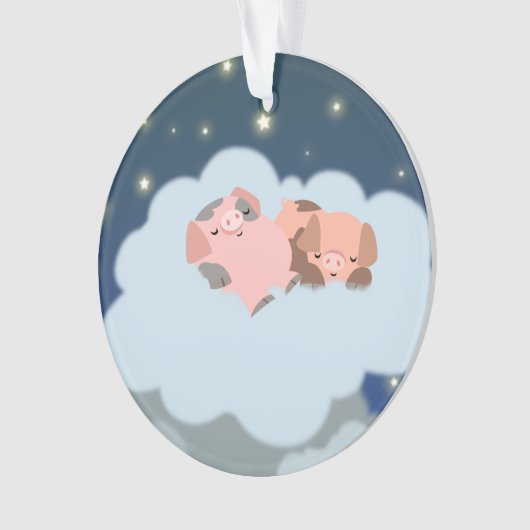 Cartoon Slumbering biggen AcrylOrnament Ornament (voorkant)