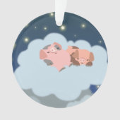 Cartoon Slumbering biggen AcrylOrnament Ornament (voorkant)