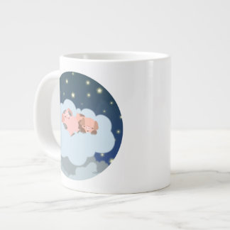 Cartoon Slumbering Piglets Jumbo Mok