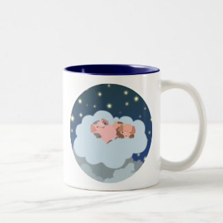 Cartoon Slumbering Piglets Mok