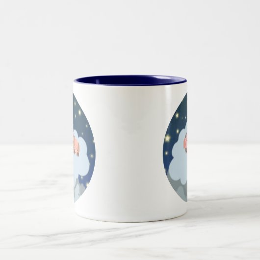 Cartoon Slumbering Piglets Mok (Center)